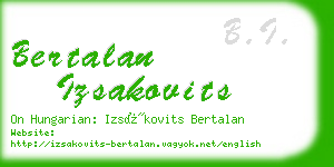 bertalan izsakovits business card